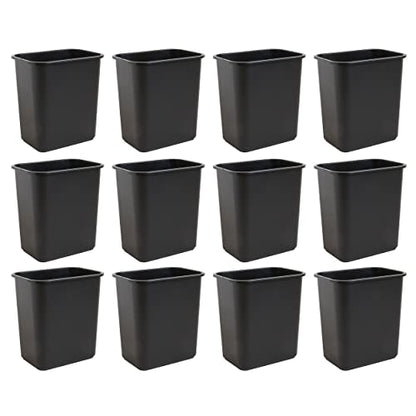 United Solutions 7.7 Gallon Trash Wastebasket, 12 Pack, Black, Under Desk | Slim 30.8-quart bins fit small spaces in offices, kitchens, dorms, and homes with an easy-to-clean design - color: Black, size: 30.8 Qt - 12 Pack