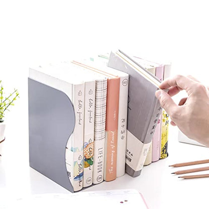 Adjustable Bookends Metal Book Ends for Heavy Book Holder Heavy Duty Bookends Nonskid Bookcase Desktop Book Organizer Binder Holder - color: Simple Black