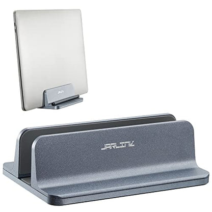 JARLINK Vertical Laptop Stand, Adjustable Aluminum Desktop Holder, Gray - color: Grey, size: 1-slot