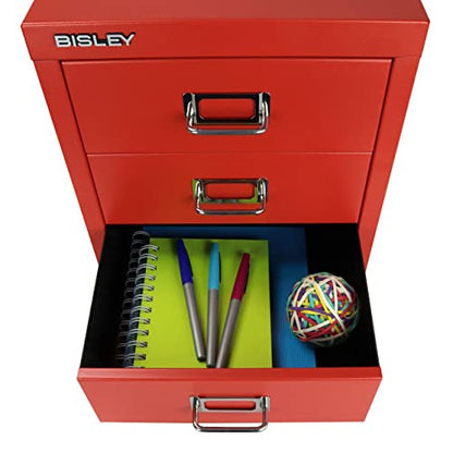 Bisley 3-Drawer Steel MultiDrawer Cabinet - Cardinal Red - color: Cardinal Red, size: 3 Drawer