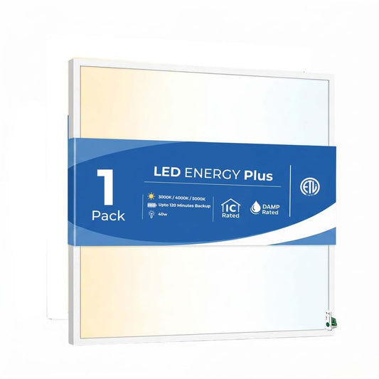 2x2 LED Flat Panel Light Emergency Battery Backup, 40W-3000K/4000K/5000K, 0-10V Dimmable, 4390 Lumens, LED Drop Ceiling Light, 100-277V, and UL Listed, Ultra Thin Back-Lit (1 Pack) - size: 1 Pack