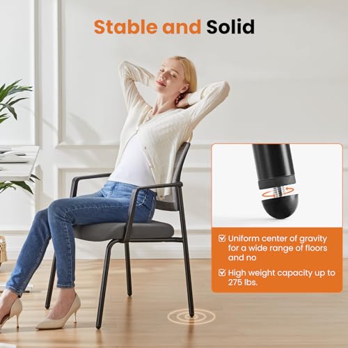 Sweetcrispy Waiting Room Chairs 2 Pack, Mesh Office Guest Chairs