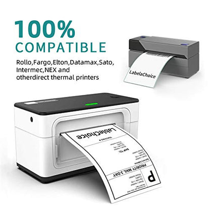 2000 Labels 4 x 6 3-Proof Commercial Grade Fanfold Direct Thermal Labels Compatible with Zebra, Rollo, Munbyn, 4 Stacks White Perforated Permanent Strong Adhesive Mailing Shipping Labels - color: Fanfold 4"x6"-2000 Labels