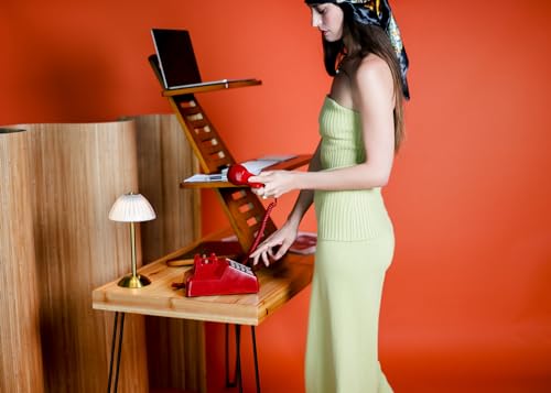 Saint John Standing Desk Converter - Walnut, Includes Tote Bag - color: Walnut With Tote Bag