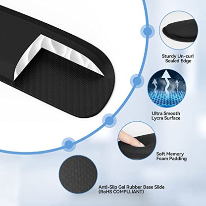 TECKNET Keyboard Wrist Rest and Mouse Pad Set with Wrist Support | Memory Foam Ergonomic Mousepad Rests for Pain Relief, Wrist Rest for Computer Keyboard for Office & Home