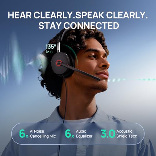 Yealink UH48 ANC Wired USB-C/A Headset,6 AI Noise-Canceling Microphones - color: USB-C/A (Teams)