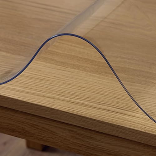 Clear Plastic Desk Pad Mat 23.6x47.2in, Clear Table Cover Protector Rectangle, Waterproof PVC Tablecloth, Transparent Waterproof Desk Pad Mat 0.7mm 1mm 1.5mm 2.5mm Thick - color: 0.7mm, size: 23.6x47.2in