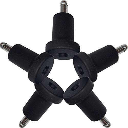AAGUT High Profile Bell Glides 7/16" x 7/8", for Office Chair, 5 Pack | 750lbs Office Chair Wheel Stopper Replacement, Fixed Stationary Caster Wheel Glide, Matte Black Finish - size: High