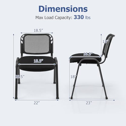 GIANTEX 5-Pack Stackable Waiting Room Chairs, Guest Reception Chair, Black