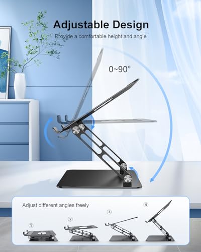 JOIOT Ergonomic Laptop Stand,Adjustable Riser for 10-17.3”Computer - color: Black