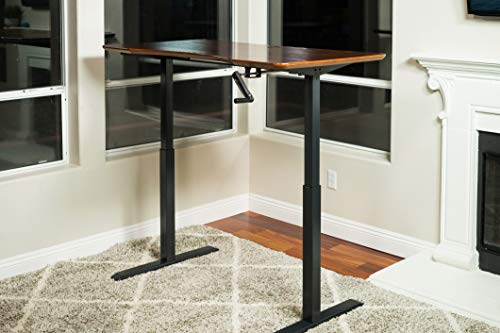 Black Height Adjustable Crank Desk Frame, Tabletop Not Included, 48.56 Inch Max Height - color: Black
