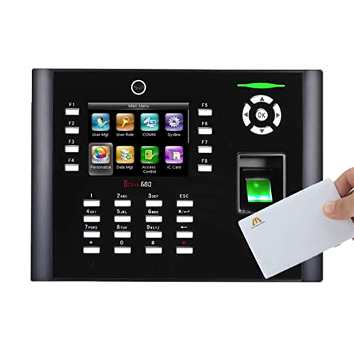 Time Clock, Iclock680 TCP/IP Fingerprint Time Clock Office Attendance Machine Webserver Door Access Control System for Business, Office(Iclock680-wifi)