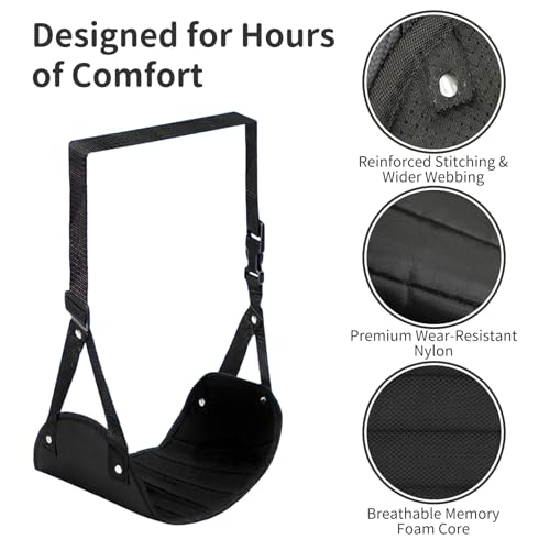 Airplane Foot Hammock for Flight, Adjustable Foot Rest Under Desk, Portable Wide Foot Support for Long Trips & Office, Travel Essentials, Best Airplane Gadgets & Travel Gifts (2 PC) - size: 2 Pack