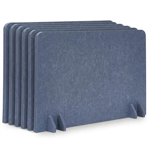 Desk Privacy Divider [6-Pack] 24" x 16" Freestanding Felt Panel - size: 6-Pack
