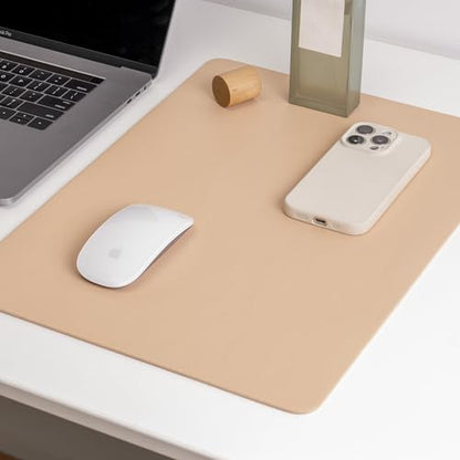 Nekmit Leather Desk Blotter Pad 17 x 12 Inches, Flat, Non-Slip, Waterproof, Apricot - color: Apricot, size: 12" x 17"