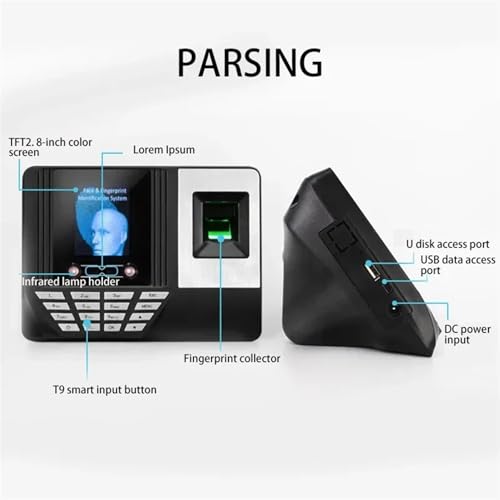 Biometric Face Fingerprint Time Attendance Clock Machine U Disc Recorder Employee Checking-in