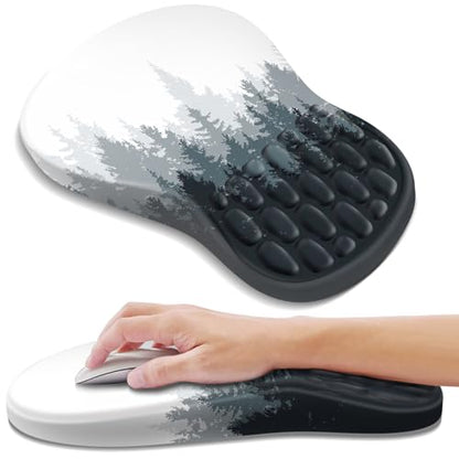 YIWEI Ergonomic Mouse Pad with Wrist Rest for Carpal Tunnel Pain Relief - color: Forest-2