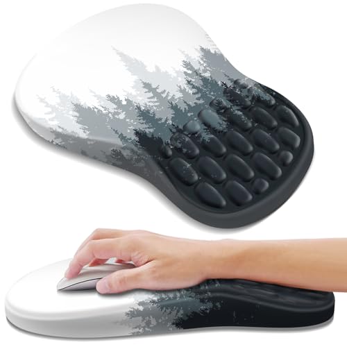 YIWEI Ergonomic Mouse Pad with Wrist Rest for Carpal Tunnel Pain Relief - color: Forest-2