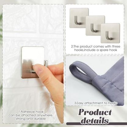 Pinkunn 40 x 48 Inch Office Cubicle Curtain with Stainless Steel Self Adhesive Hook Portable Privacy Door Partition Room Office Divider(Gray) - color: Grey