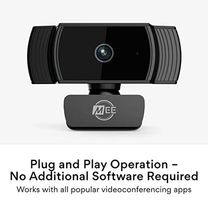 MEE Audio C6A 1080p HD Webcam with Microphone, Autofocus, Low Light Correction, 360° Rotation; USB Streaming Web Camera for Video Calling via Zoom/Hangouts/Skype on Computer PC Mac Laptop Desktop - style: 1080p