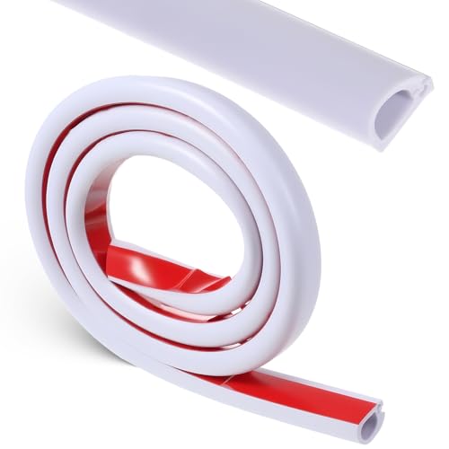 39" Cord Hider Raceway, Self-Adhesive Side Open Cords Hider Flexible Silicone White Cord Covers Wall-Organizer Cords Concealer Wall Babyproof Raceway for Wires Cable hiders Management Wall Mount TV