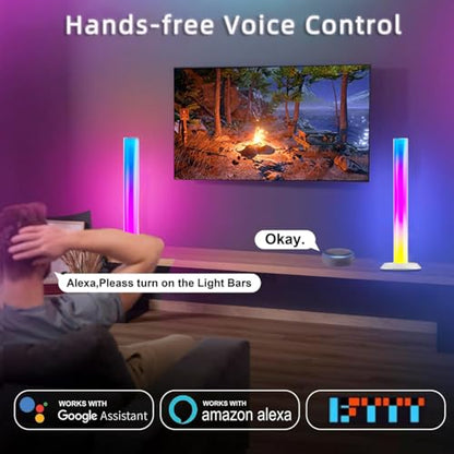 Smart LED Light Bar, RGBICWW TV Light Bars for Room, Gaming With Music Sync | TV Backlight, 16 Million Colors, Compatible with Alexa, Music Sync Gaming Lights APP Control, Multiple Placement Options