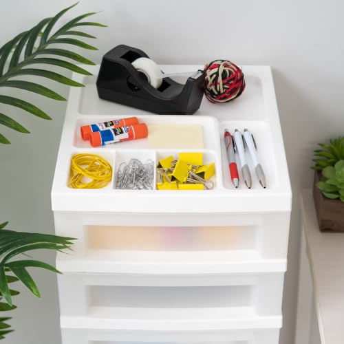 9 Drawer Plastic Rolling Storage Cart with Clear Drawers