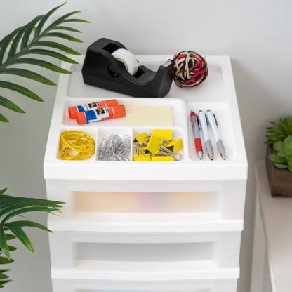 9 Drawer Plastic Rolling Storage Cart with Clear Drawers