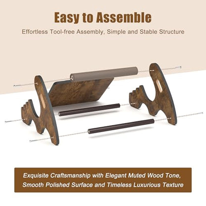 Upgraded Foot Rest Under Desk- Wooden Ergonomic Adjustable Rocking Foot Stool Under Desk with Soft Crossbar, 3 Height & Angle Settings, Non-Slip Surface for Improved Posture,Home & Office