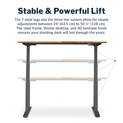Vari Classic Electric Standing Desk – 60x30 – Reclaimed Wood/Slate - color: Reclaimed Wood / Slate Legs, size: 60 in x 30 in