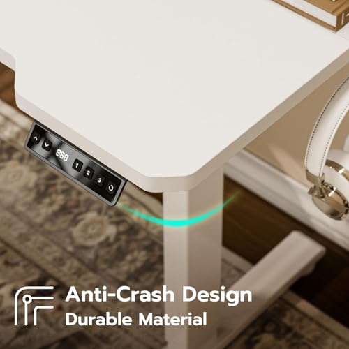 Acrolix L Shaped Electric Standing Desk, 59x40 Inch Reversible, White - color: White, size: 59