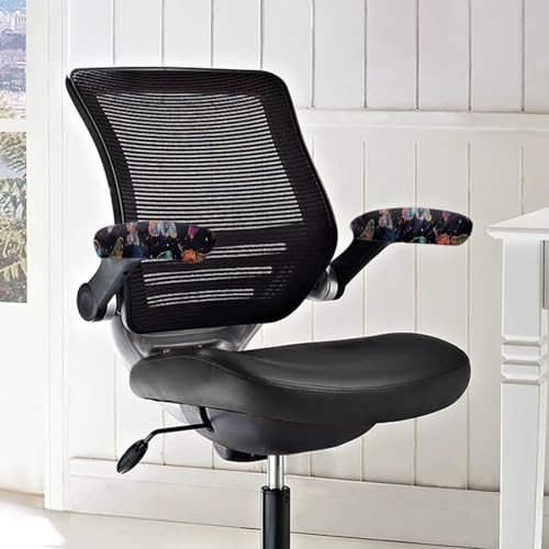 2 Piece Office Chair Arm Covers, Butterfly Print Chair Armrest Covers, Removable Stretchy Armrest Cover for Desk Computer Chairs - color: Butterfly - Black