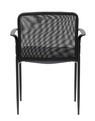 Boss Office Products Stackable Mesh Guest Chair in Grey (B6909-GY) - color: Grey