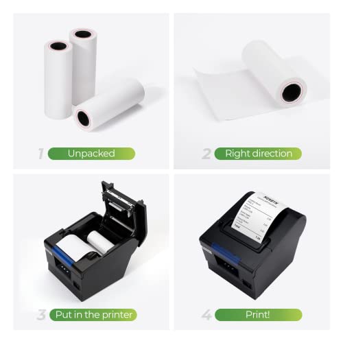MUNBYN Thermal Receipt Paper 3 1/8 x 19.6ft, 50 Rolls Receipt Paper Work for Star Micronics TSP100 TSP143 Epson 80mm Receipt Printer Square POS Register, BPA Free (80 * 30mm x 50 rolls) - size: 3 1/8" x 19.6', style: 50 Rolls