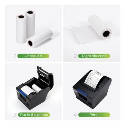MUNBYN Thermal Receipt Paper 3 1/8 x 19.6ft, 50 Rolls Receipt Paper Work for Star Micronics TSP100 TSP143 Epson 80mm Receipt Printer Square POS Register, BPA Free (80 * 30mm x 50 rolls) - size: 3 1/8" x 19.6', style: 50 Rolls