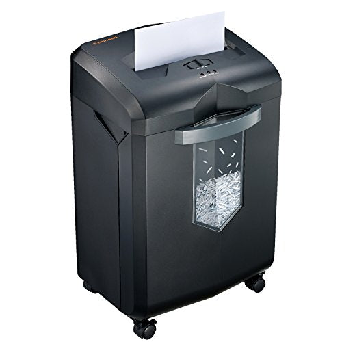 Bonsaii 18-Sheet Cross-Cut 60-Min Run Heavy Duty Paper Shredder | Anti-Jam, P-4 Security Level, 62dB Ultra-quiet, 6-Gal Bin with Casters, Shreds Credit Cards & Staples C149-C - size: 1 8 Sheet Cross Cut