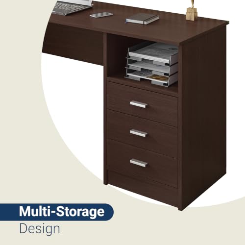Techni Mobili 51 Inch Classic Computer Desk w/Drawers & Storage, Wenge - color: Wenge