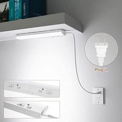 led Under Cabinet Task Lighting for Kitchen Plug-in Closet Light dimmable Under Cabinet Light 3 Color 3000K/4000K/5000K for Kitchen Garage Counter/Sink Area 12 inch