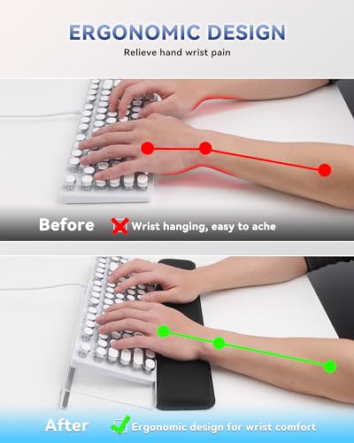 Laborio Computer Keyboard Wrist Rest, Keyboard Riser Stand for Desktop - color: Clear
