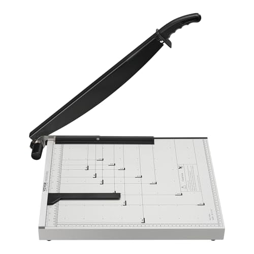 VEVOR Paper Cutter, 18 in Cut Length Guillotine Trimmer, 15-Sheet Capacity, Heavy-Duty Paper Cutter with Security Guard Rail/Blade Lock, Paper Trimmer for Cardstock, Cardboard, Home, Office & School - size: 18" 15-Sheet
