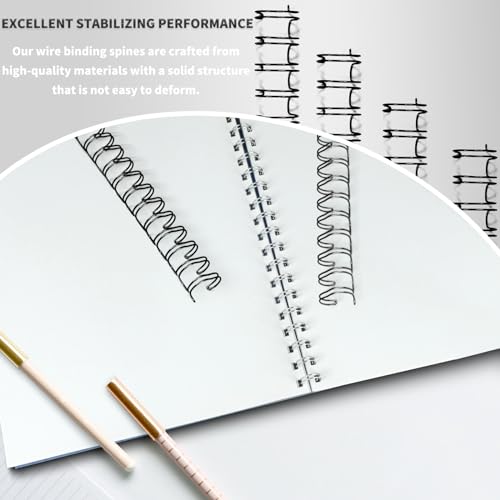 RAYSON 2:1 Wire Binding Spines 21 Loop, 7/8 Inch, Black, 220 Sheet, 50 Pack | 2:1 Pitch Binding Wire | Double Loop Wire Design | Binds Up to 220 Sheets | Letter Size Compatible | Smooth Page Turning - size: 7/8"