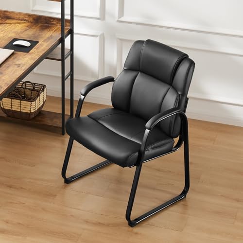 DUMOS Office Desk Guest Chair Set of 8, Leather Waiting Room Chairs with Padded Arms for Elderly Home Reception Area Conference Room Lobby Side breakroom - size: Set of 8