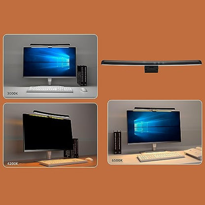 Zunate Computer Monitor Light Bar, Anti Glare Blue Light Block Eye Caring Lamp, E Reading LED Lamp with Auto Dimming and Timing, USB C Interface Space Saving Home Office Lamp