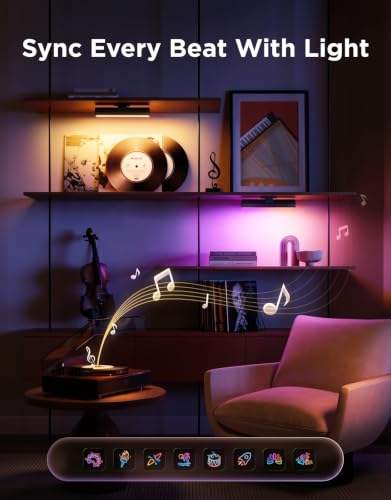 Govee Smart Light Bar, RGBICWW TV Lights for Living Room, Gaming, Black - color: Black