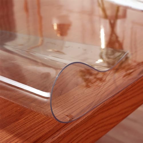 Kasepie 18 X 36 Inch Clear Table Cover Protector,1.5mm Thick Plastic Table Cover, Clear Plastic Tablecloth Protector, Grime Proof and Easy to Clean, Suitable for Dining Table、 Coffee Table、Dresser - color: Clear 1.5mm Thick, size: 36" x 18" (Rectangular)