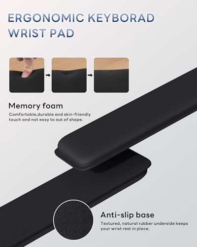 Laborio Computer Keyboard Wrist Rest, Keyboard Riser Stand for Desktop - color: Black