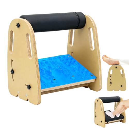 Under Desk Foot Rest,Massage & Leather Pads,3 Height Levels-Blue - color: Blue