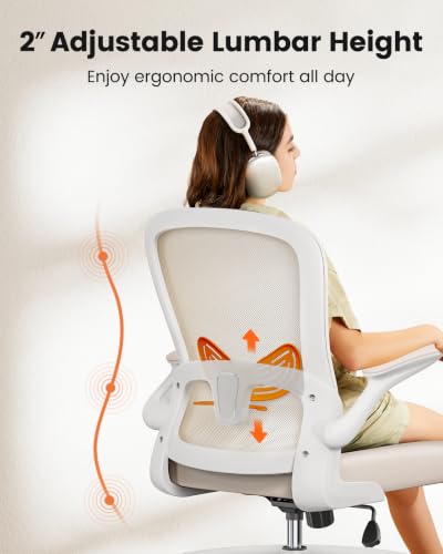 ErGear Drafting Chair,Tall Office Chair with Flip-Up Armrests, High Desk Chair Adjustable Height and Adjustable Footrest Ring, Ergonomic Standing Desk Chair with Lumbar Support, Khaki - color: Khaki