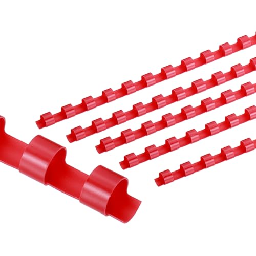 PATIKIL 8mm (5/16") Plastic Binding Combs, 50 Pcs 21 Rings Comb Binding Spines 40 Sheet Capacity Letter Size for Binding Paper Sheets, Red - color: Red, size: 8mm