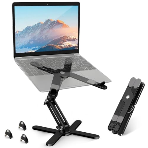 MOALLIA N86 360 Rotating Laptop Stand for Desk with Locking Knobs, Black - color: Black